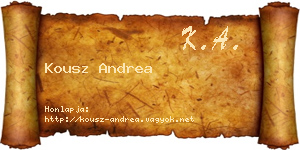 Kousz Andrea névjegykártya